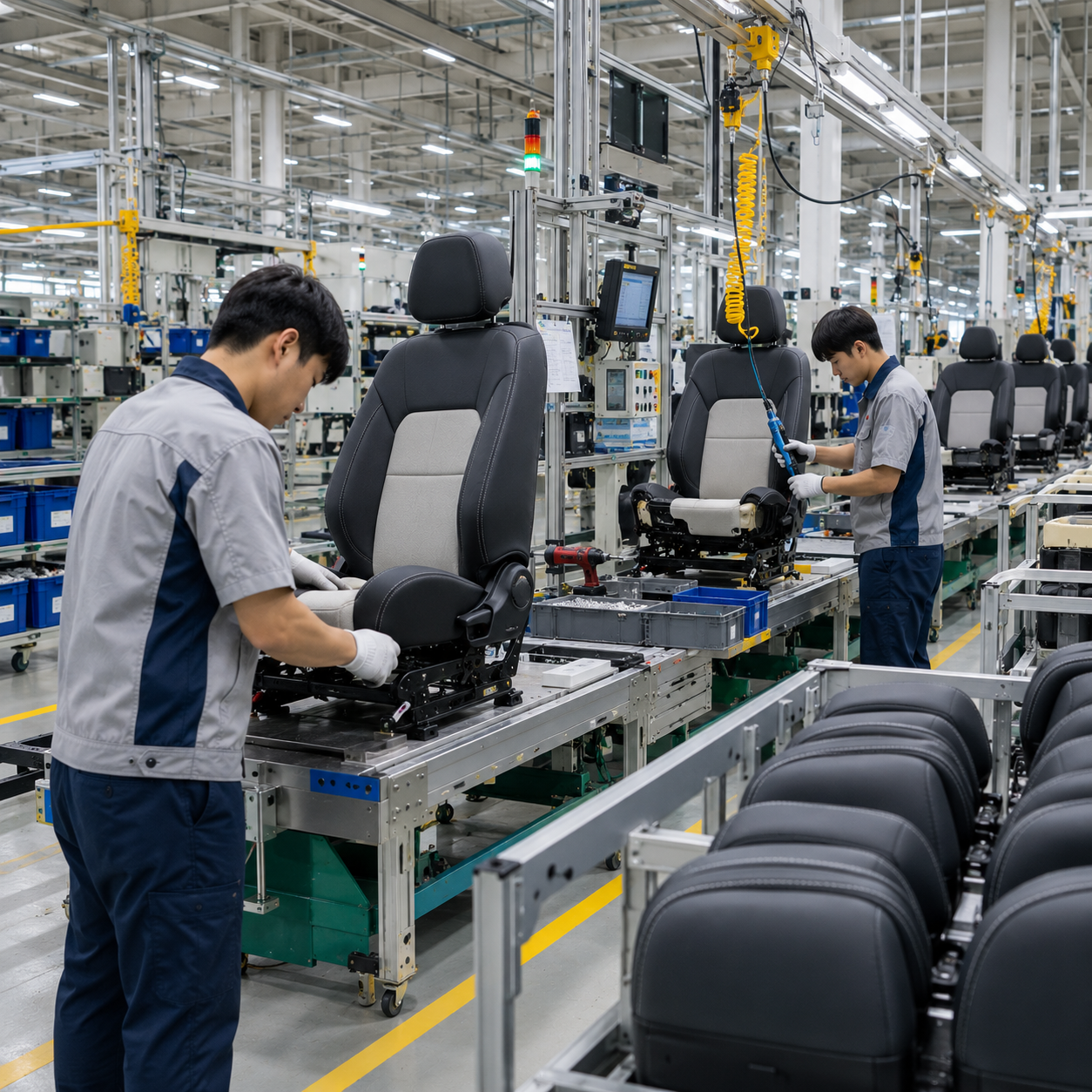 Foreign engineer working in Korean industrial facility with E-7 visa sponsorship